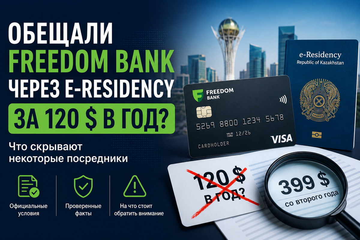 Freedom Bank Казахстан через e-Residency
